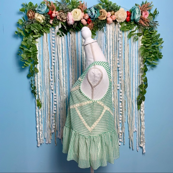 Free People Striped Lace Inset Peplum Top Small - Picture 3 of 5